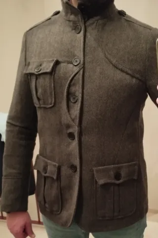 Abrigo H&M Hombre Verde Oliva