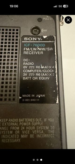 Radio Sony ICF-7600D Portátil