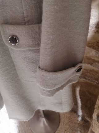 Abrigo lana y mohair topo