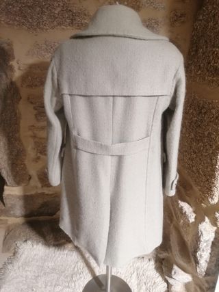 Abrigo lana y mohair topo