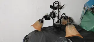 Lámpara de techo metal y cristal