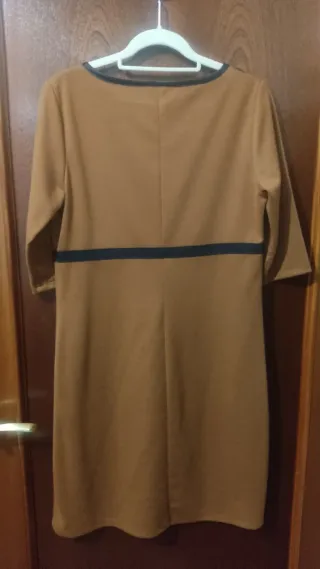 Vestido elegante, Talla M, Negro y Marrón