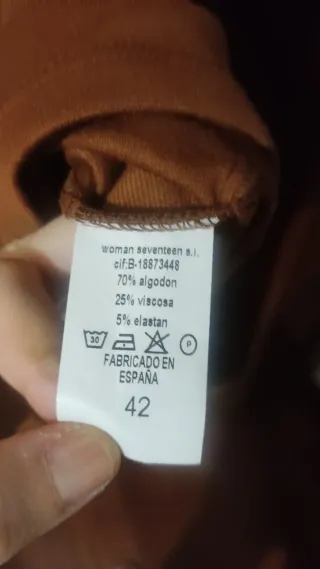 Vestido elegante, Talla M, Negro y Marrón