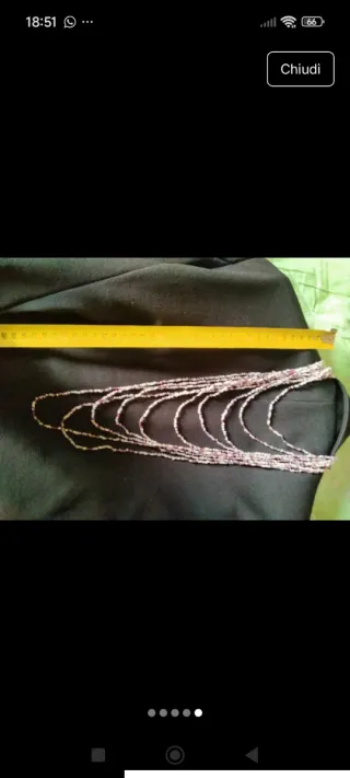 Collana vintage perline viola e bianche