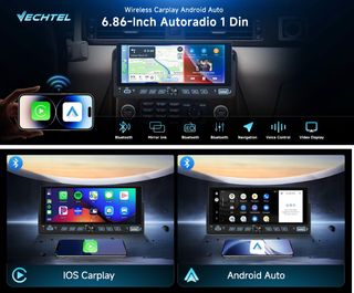 Autoradio 1DIN con CarPlay e Android Auto - Nuova