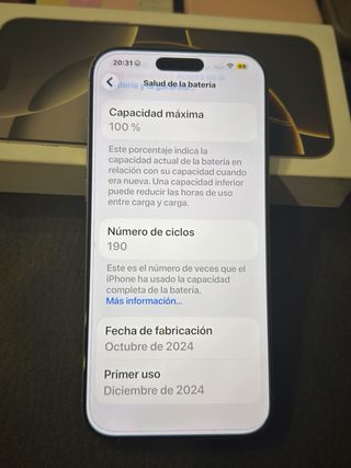 iPhone 16 Pro Max Plata Batería 100%