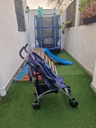 Silla de paseo plegable azul