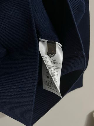 Loro Piana Mezza Zip Blu Navy L