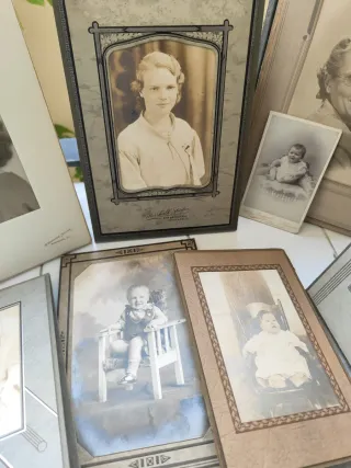 Lote fotos antiguas mujeres y niños