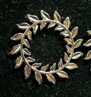 Pendientes Aro Hojas Plateados