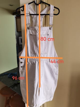 Peto vaquero Pull&Bear blanco Talla L