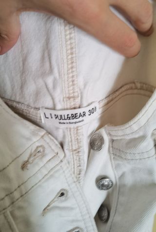 Peto vaquero Pull&Bear blanco Talla L