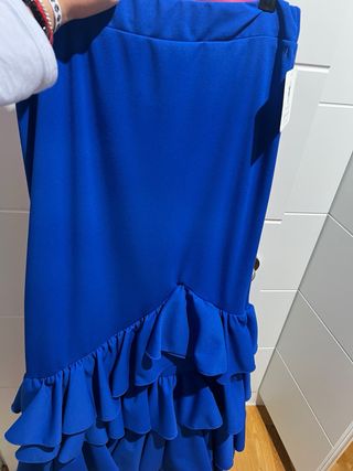 Falda flamenca volantes azul