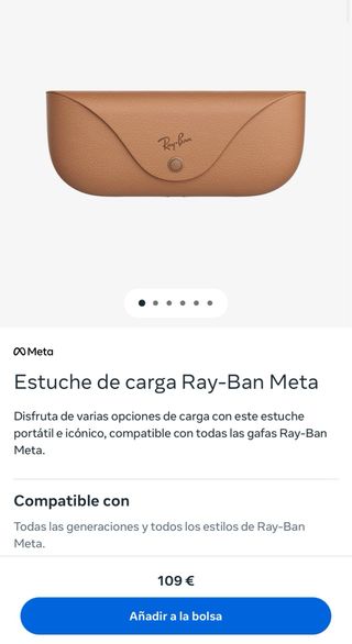 Estuche de Carga Ray-Ban Meta Marrón. Sin gafas.