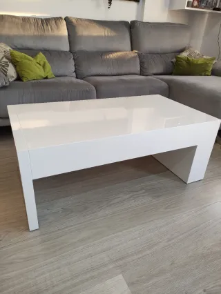 Mesa de centro blanca brillo alta calidad