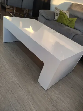 Mesa de centro blanca brillo alta calidad