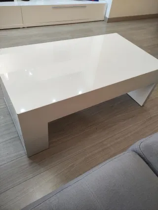 Mesa de centro blanca brillo alta calidad