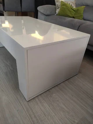 Mesa de centro blanca brillo alta calidad