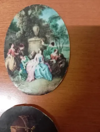 4 Stampe Ovali Antiche Scene Romantiche