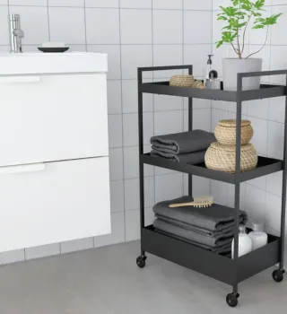 Carrito auxiliar metálico negro