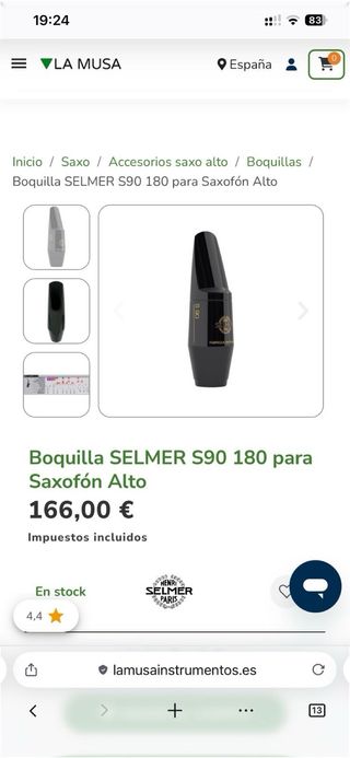 Boquilla Saxo Alto Selmer S90 180