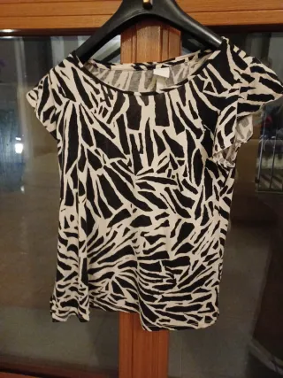 T-shirt fantasia bianco e nero