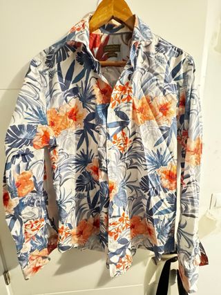 Camisa Zara Estampada Flores Hawaianas