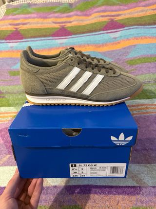 Zapatillas Adidas SL 72 Caqui y Blancas