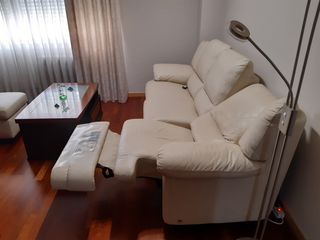 Sofá Piel Relax Eléctrico 3 Plazas Beige