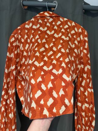 Blusa Zara Estampada Lino