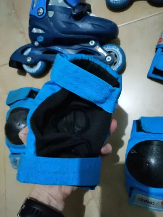 Patines en línea  27/30 con protecciones y casco