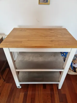 Mueble auxiliar cocina IKEA madera y metal