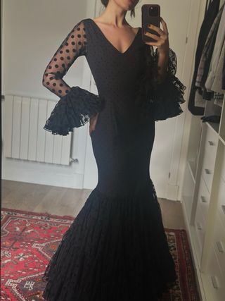 Vestido Flamenca Negro Sin Estrenar