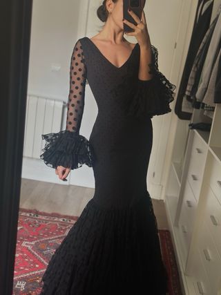 Vestido Flamenca Negro Sin Estrenar