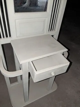 Mueble recibidor espejo colgadores cajón