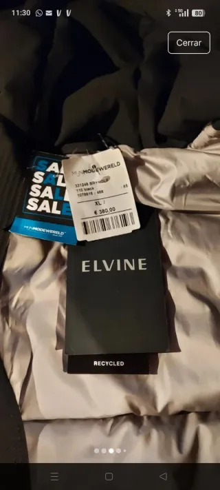 Parka Elvine Talla XL Negra