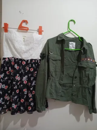 Conjunto Vestido y Chaqueta Militar Mujer