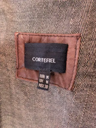 Chaqueta de cuero Cortefiel Marrón talla M/L
