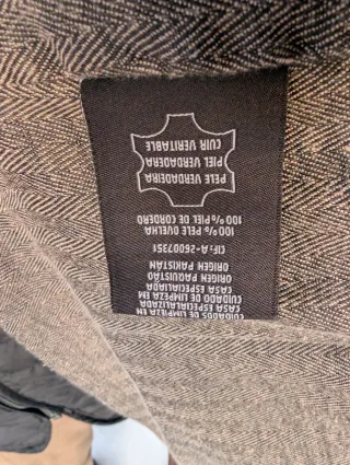 Chaqueta de cuero Cortefiel Marrón talla M/L