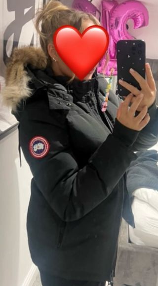 Parka Invierno Estilo Canadiense Negra