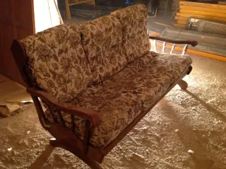 Tresillo vintage madera floral