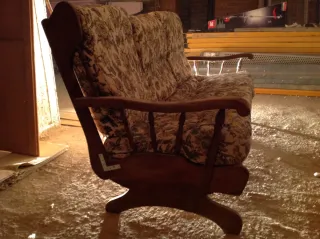 Tresillo vintage madera floral