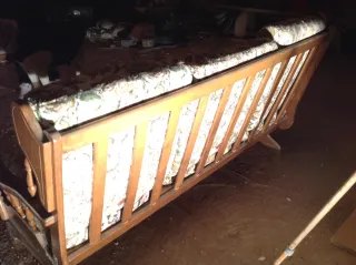 Tresillo vintage madera floral