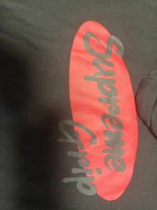 Sudadera Supreme Negra con Logo Ovalado