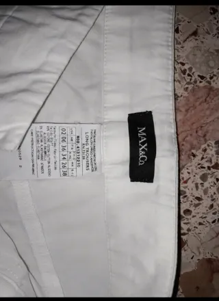 Max&Co Pantalone Bianco Taglia 38
