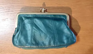 Monedero piel clásico verde