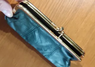 Monedero piel clásico verde