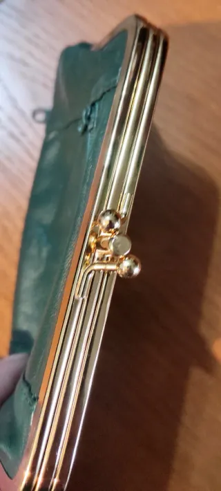 Monedero piel clásico verde