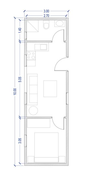 Casa prefabricada imitación madera | 1 y 2 dormito