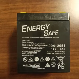 2 Batterie Ricaricabili Energy Safe 12V 5Ah